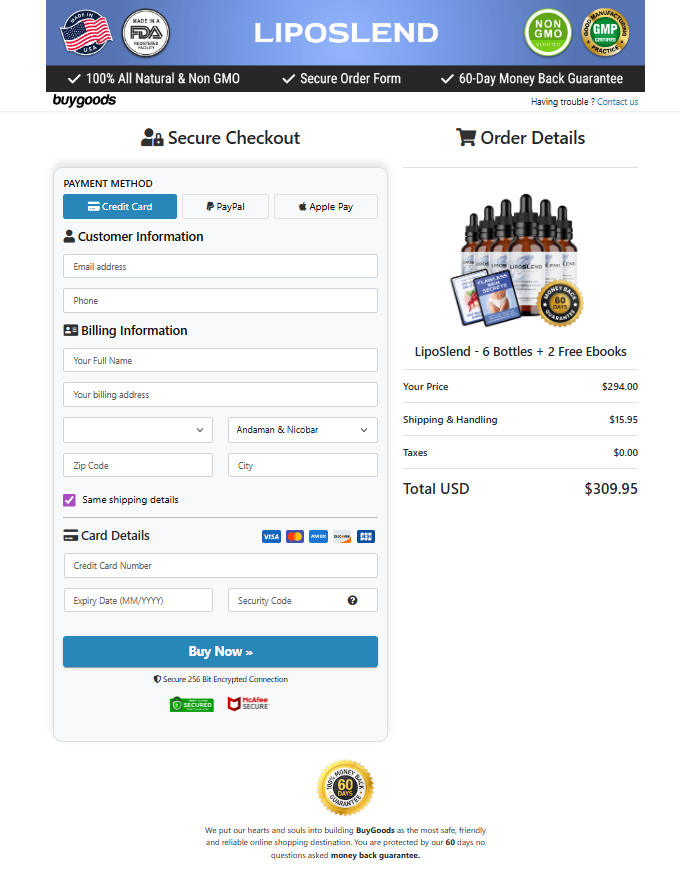 Lipo Slim Official Secure Checkout